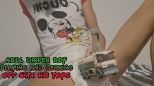 ABDL Diaper Boy Playing And Jerking Off with his Toys