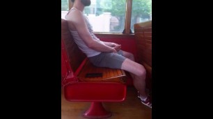 Slim Guy Jerking in the Bus for Friends