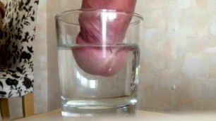 Jerk and Cum in Glass of Water