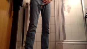 Piss in his Jeans and Cum