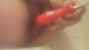 gay man inserting a screwdriver into his anal