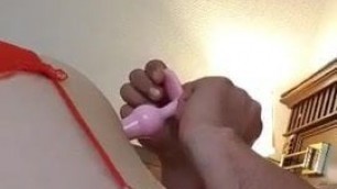 Playing my asshole with dildo