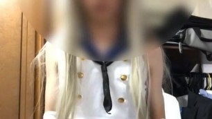 Japanese Crossdresser Nicola Masturbate in Shimakaze Cosplay