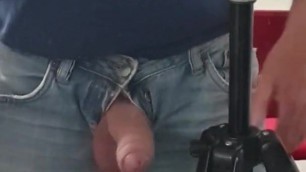 HOT JEANS BOY WHILE MOANING JERKING HIS BIG DICK AND CUMMING