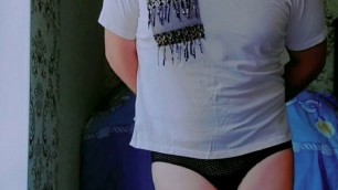 Big Butt Sexy Underpants Sissy Crossdresser White Slut Lady Boy Gay Twink MTF LGBTQ Fem Boy Shemale Big Ass Striptease
