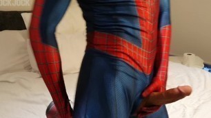 Hung Horny Spiderman Shoots Massive Webgay