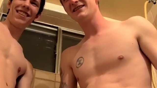 Horny Twinks Jerking Off and Shower Pissing Until Jizzinggay