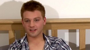 British Twink Tugs on His Massive Cock After an Interviewgay